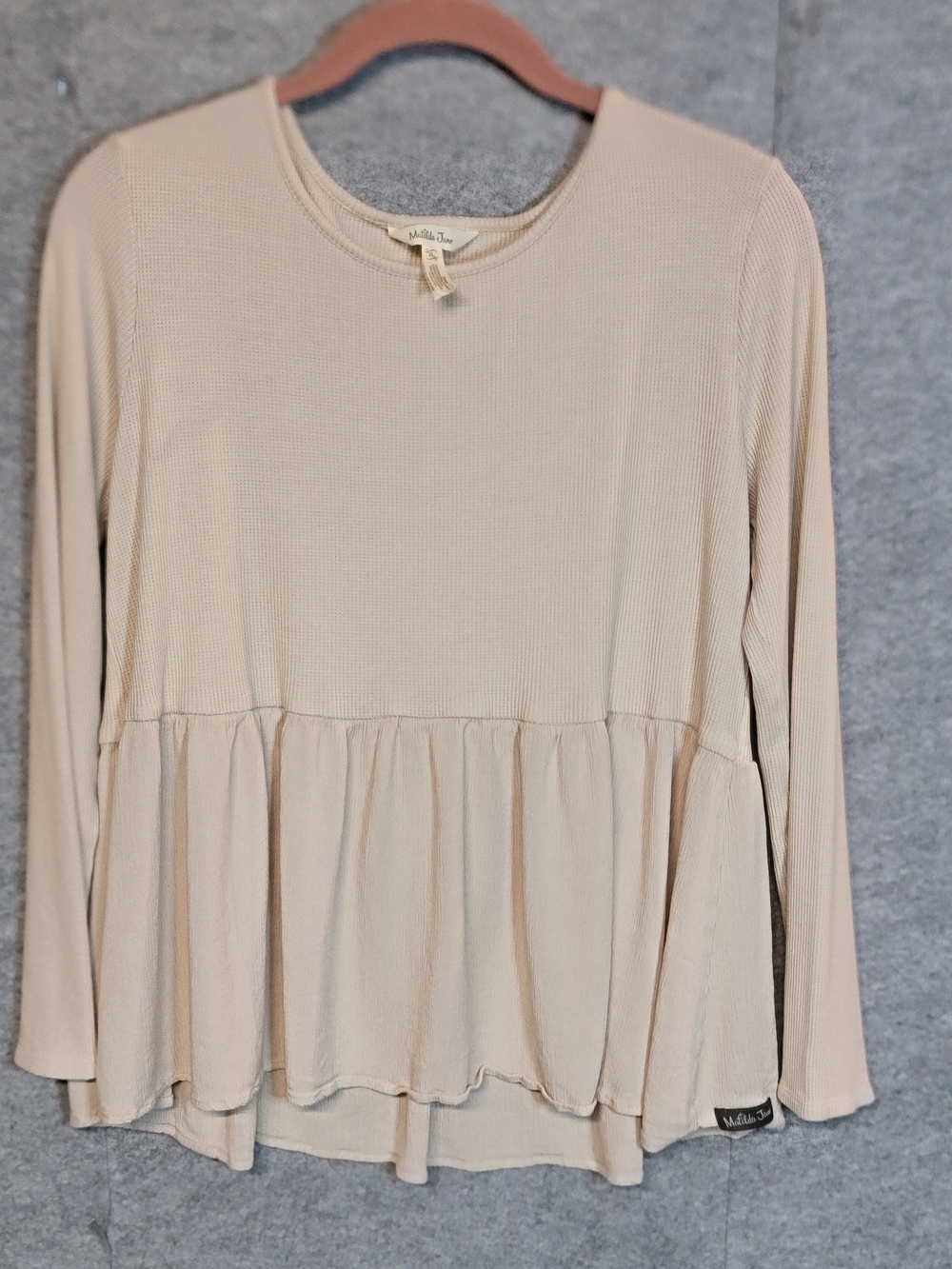 Matilda Jane Oh So Nice Babydoll Top In Cream And Tan